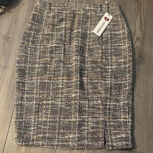 Kasper Women's Tweed Pencil Skirt - Black and Cream